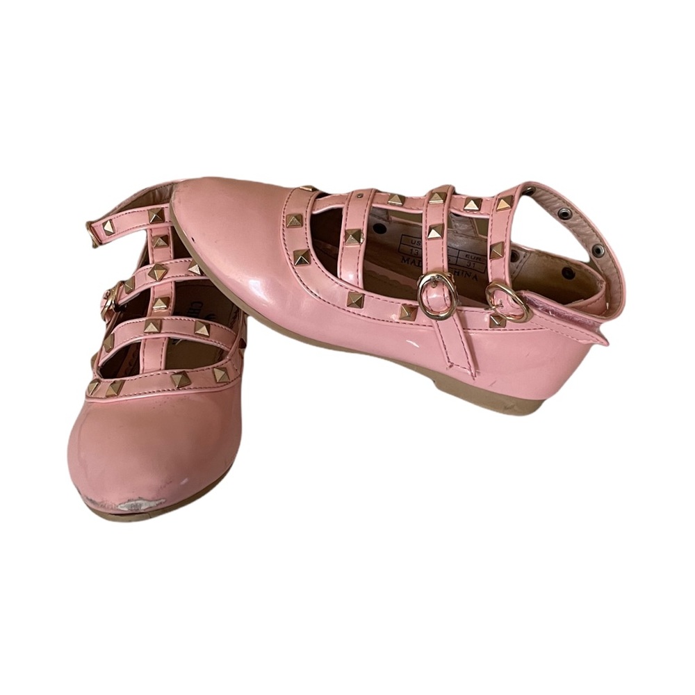 Chloe K. New York Camilla Rock Stud Shoes Toddler Girls size 13 Pink Gold